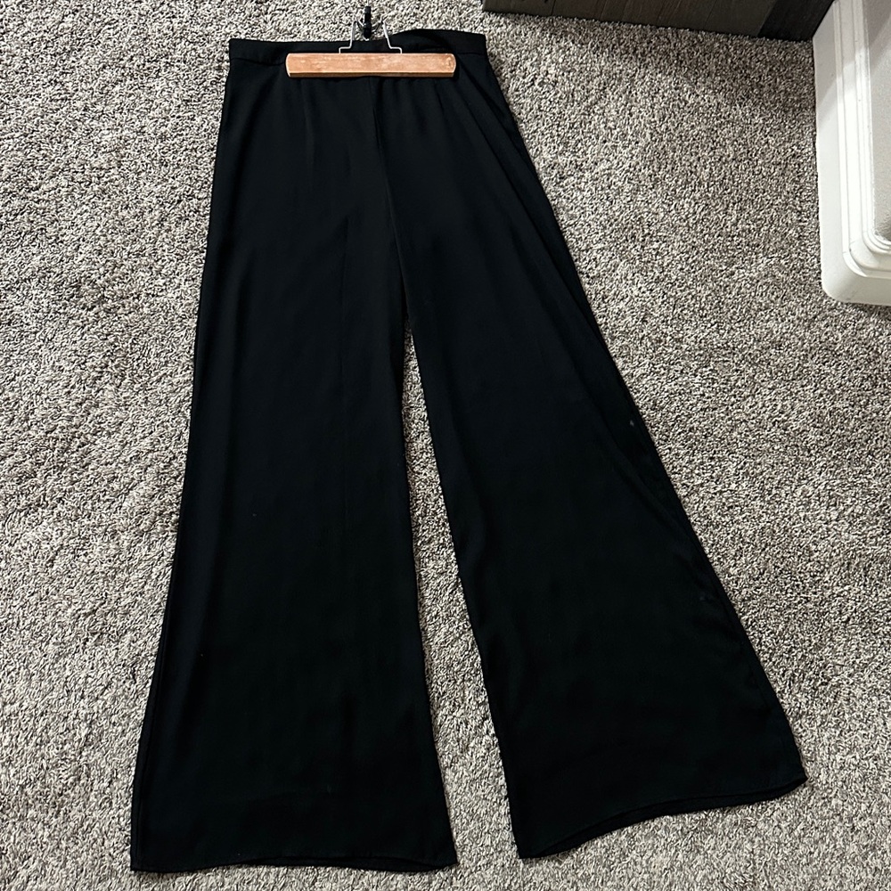 Lush Classic Black Wide-Leg Pants